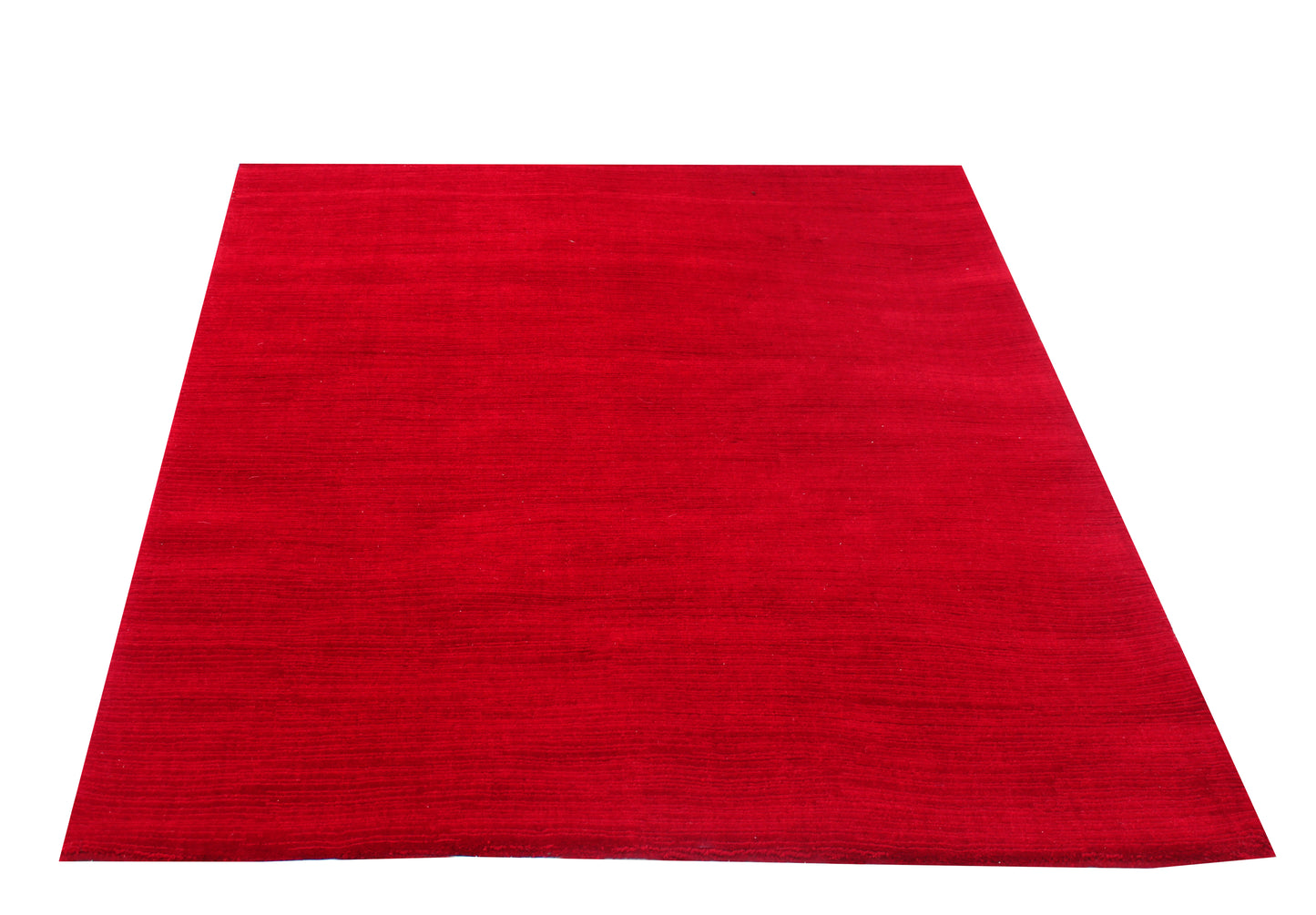 Handloom Solid Red Rug - Natural Wool Area Rug Multiple Sizes 