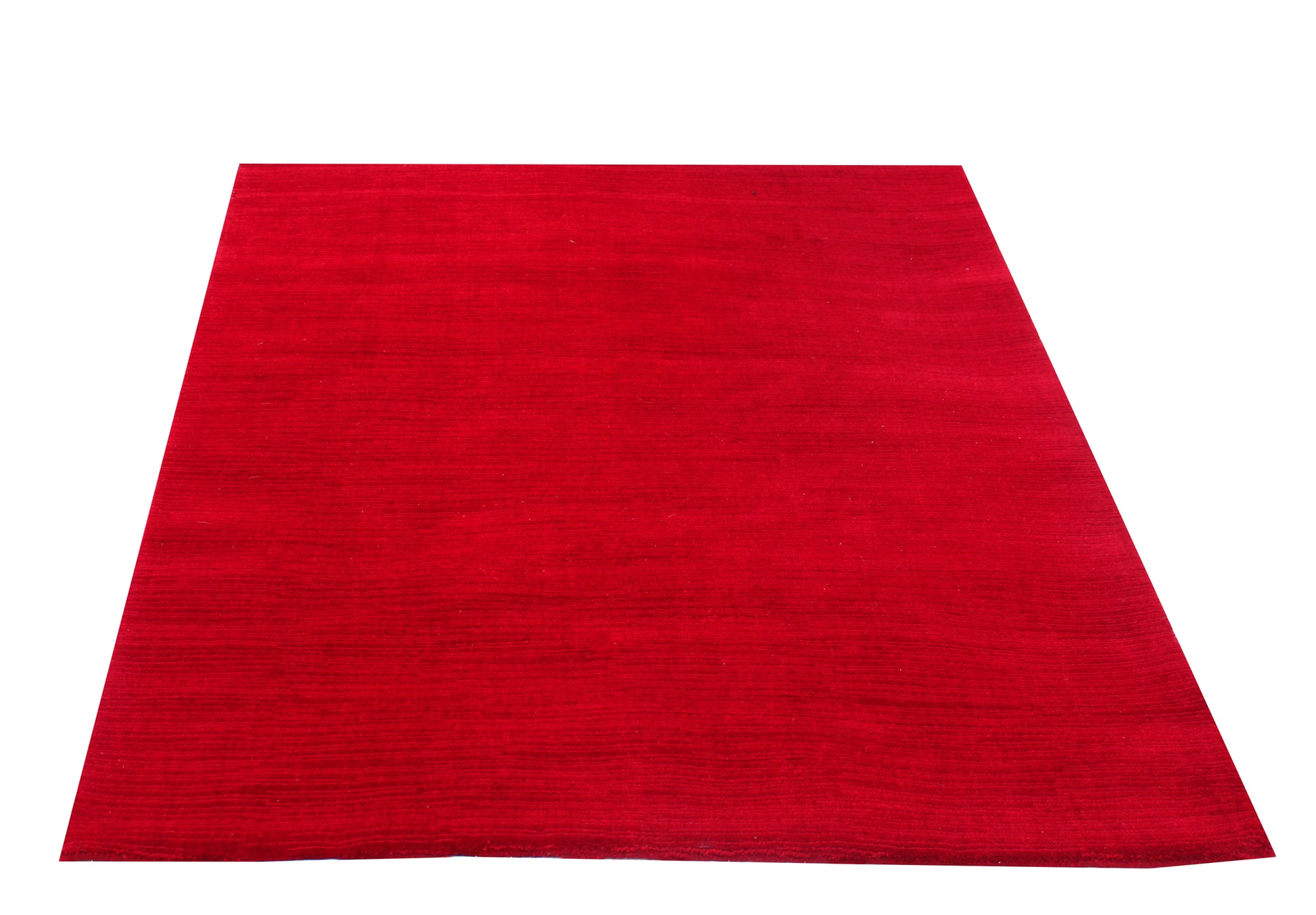 Handloom Solid Red Rug - Natural Wool Area Rug Multiple Sizes 
