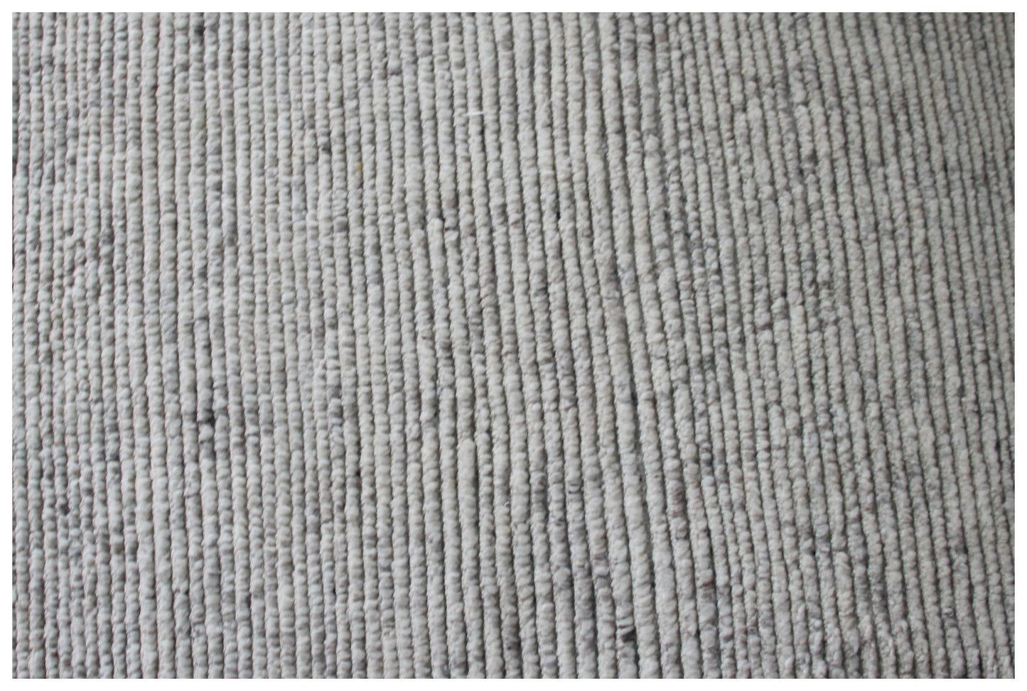 Hand Knotted Ivory Gray Striped Rug - Textured Area Rug 6x8 Feet