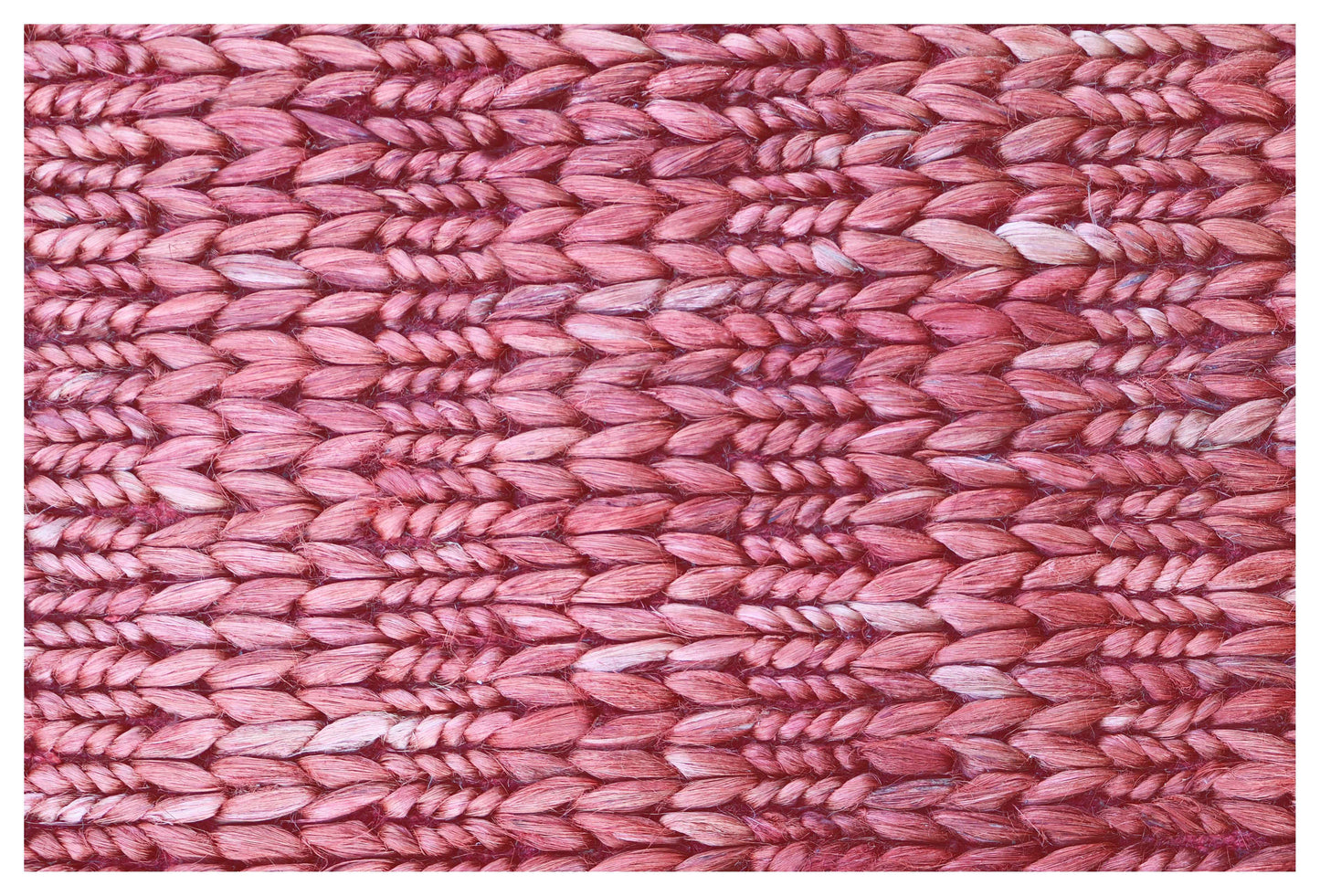 Fuchsia Hot Pink Braided Woven Jute 4.6x6.6 Bhadohi Area Rug