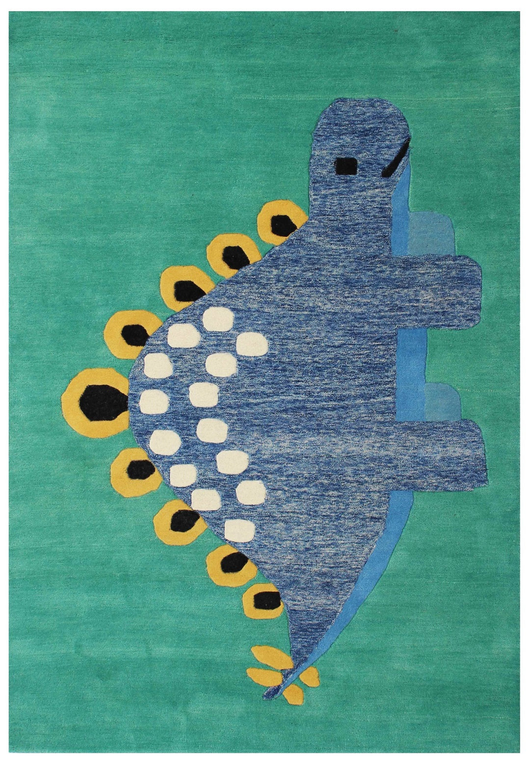 Blue Dinosaur Kids Rug – Custom Made Green Hand-Tufted kids Play Mat.