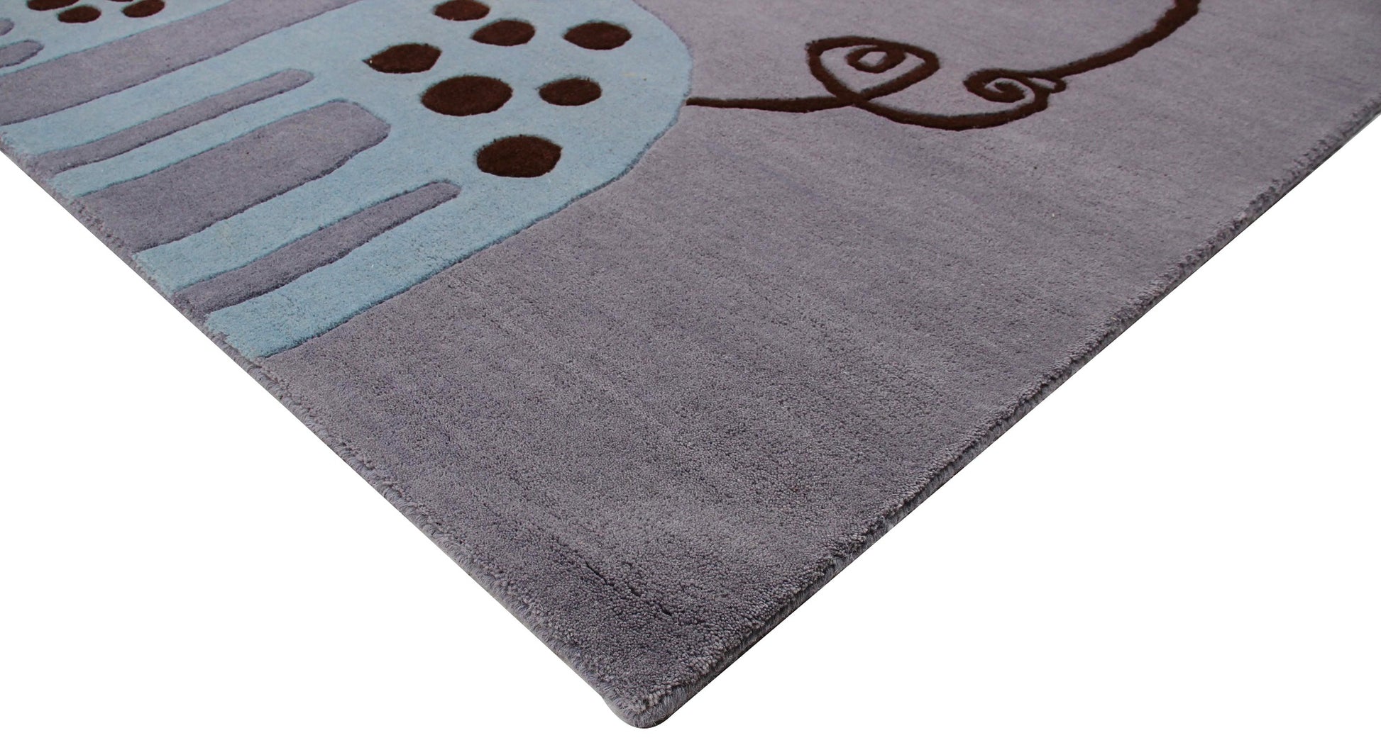 Giraffe Balloons Kids Rug – Custom Gray Hand-Tufted Nursery Play Mat.