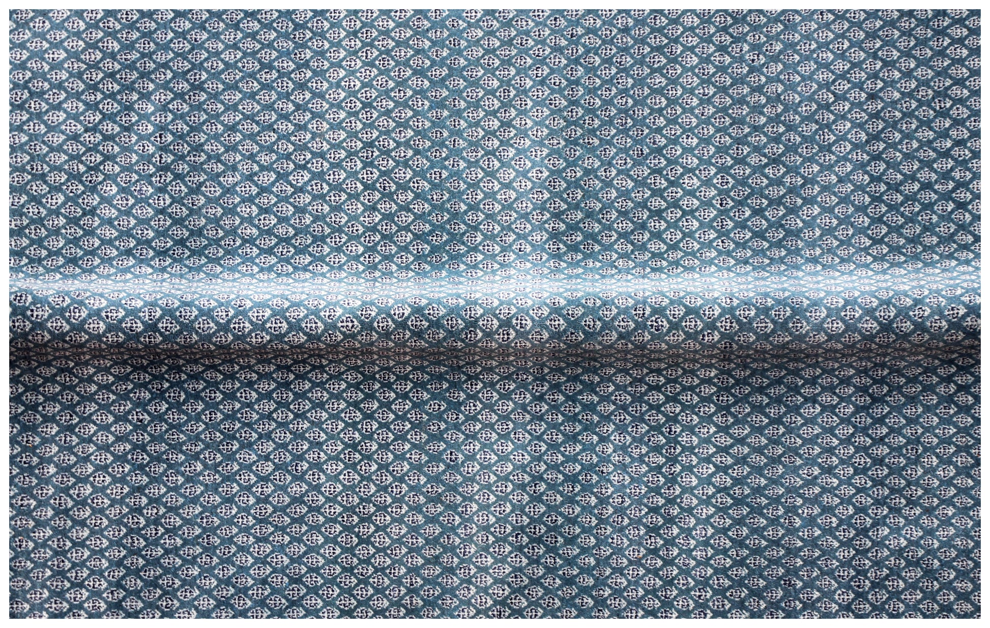 Fine Hand-Knotted Blue, Ivory & Green Modern Geometric Wool Area Rug – Available in 7x10 and 8x10 Sizes.