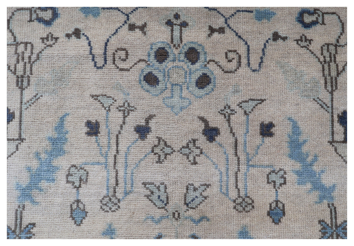 Traditional Oriental Oushak Silver Blue Hand Knotted 5.6x8 Area Rug