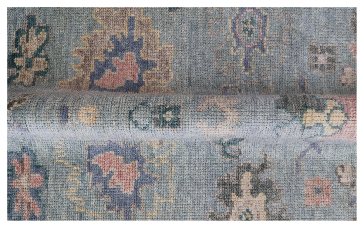 Hand Knotted Grey Pink Floral Oriental Oushak 5.6x8 Area Rug