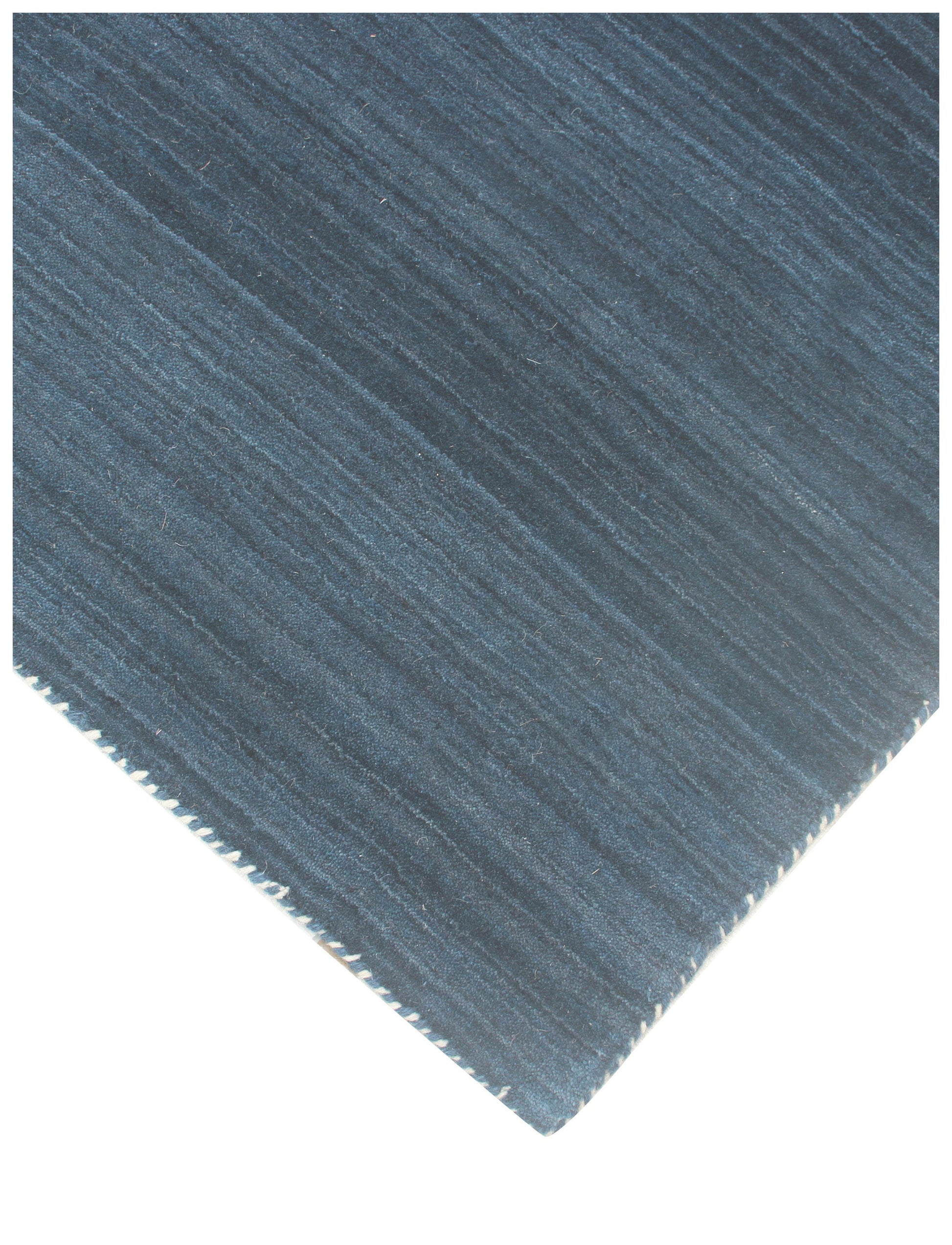 Modern Solid Blue and Gray Stripes Design Handloom Multi Size Wool Area Rug.