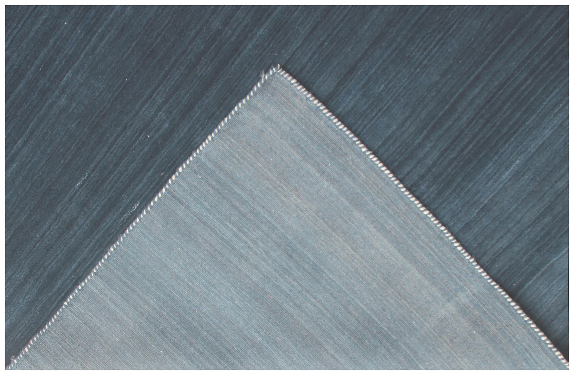 Modern Solid Blue and Gray Stripes Design Handloom Multi Size Wool Area Rug.
