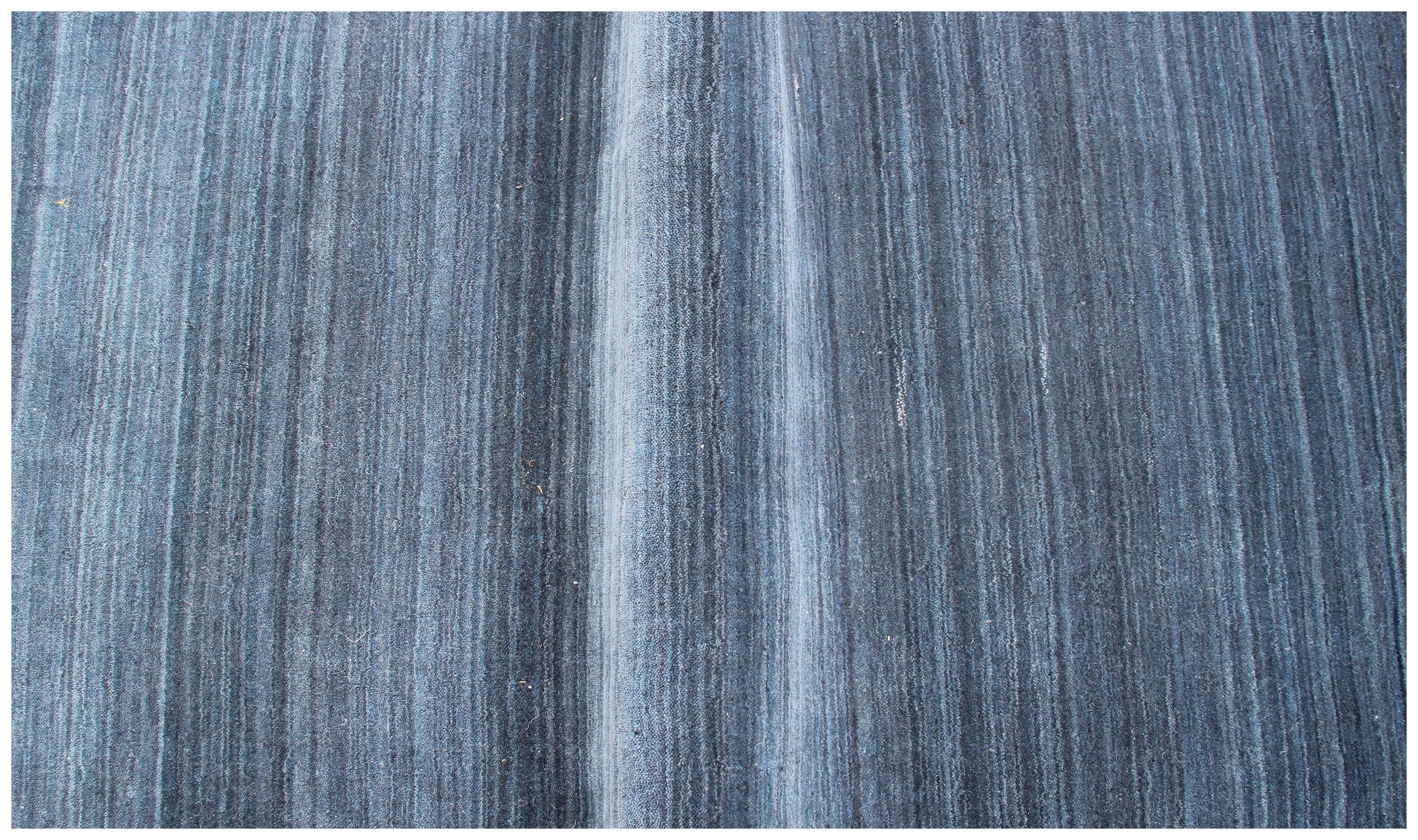 Modern Solid Blue and Gray Stripes Design Handloom Multi Size Wool Area Rug.