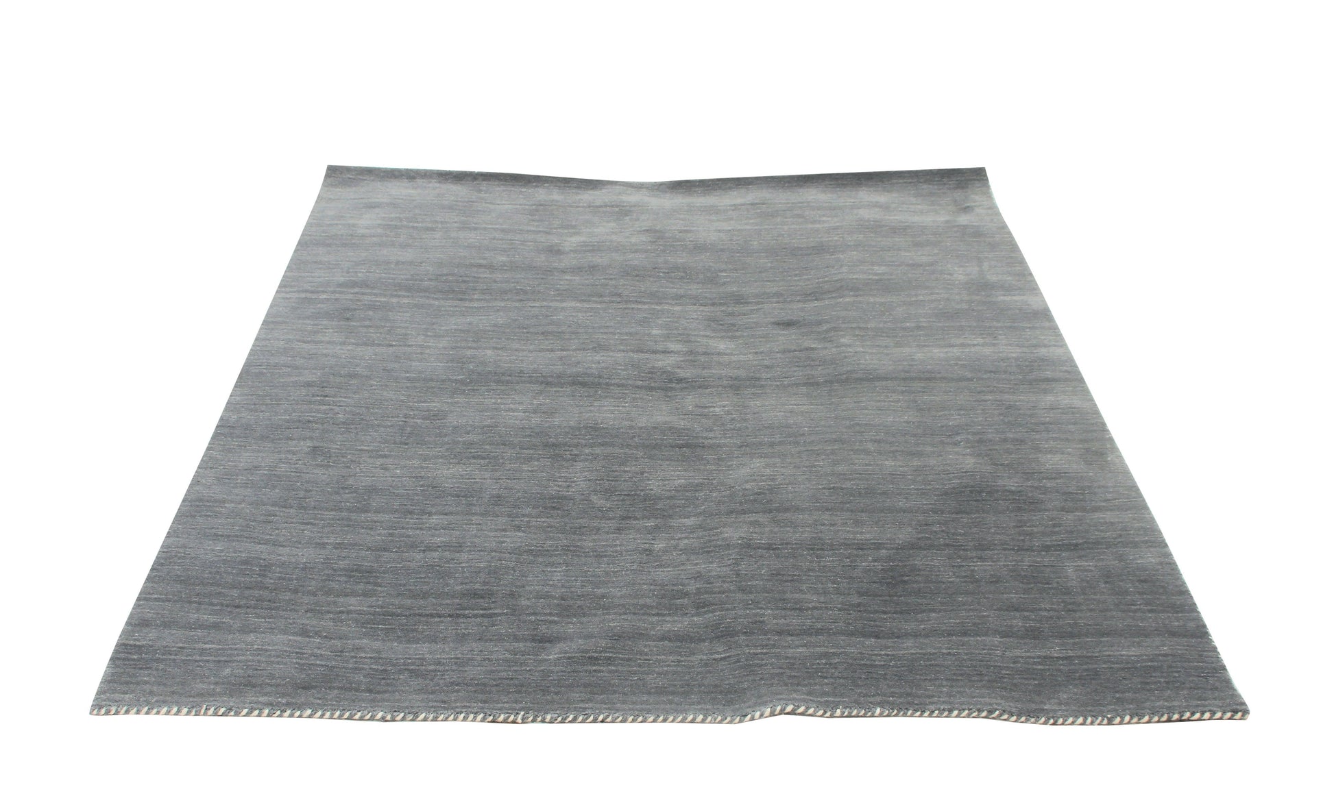 Modern Solid Gray Handloom Custom made wool area rug.