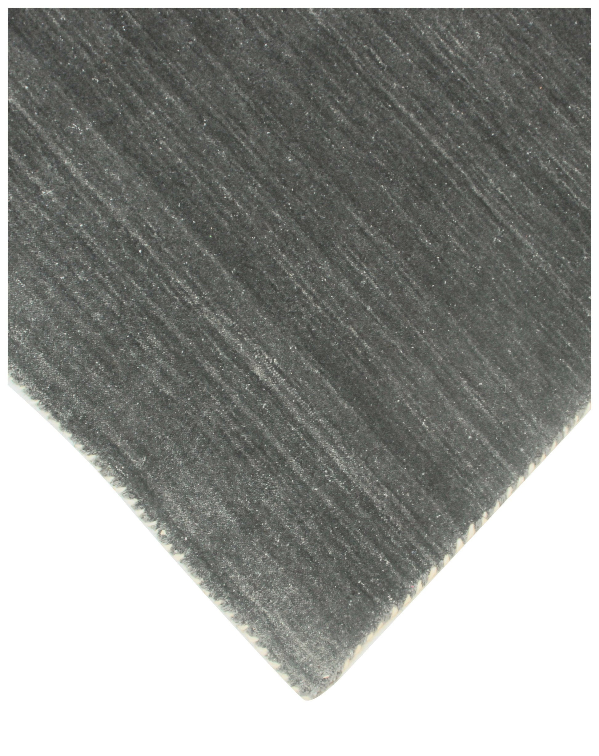 Modern Solid Gray Handloom Custom made wool area rug.