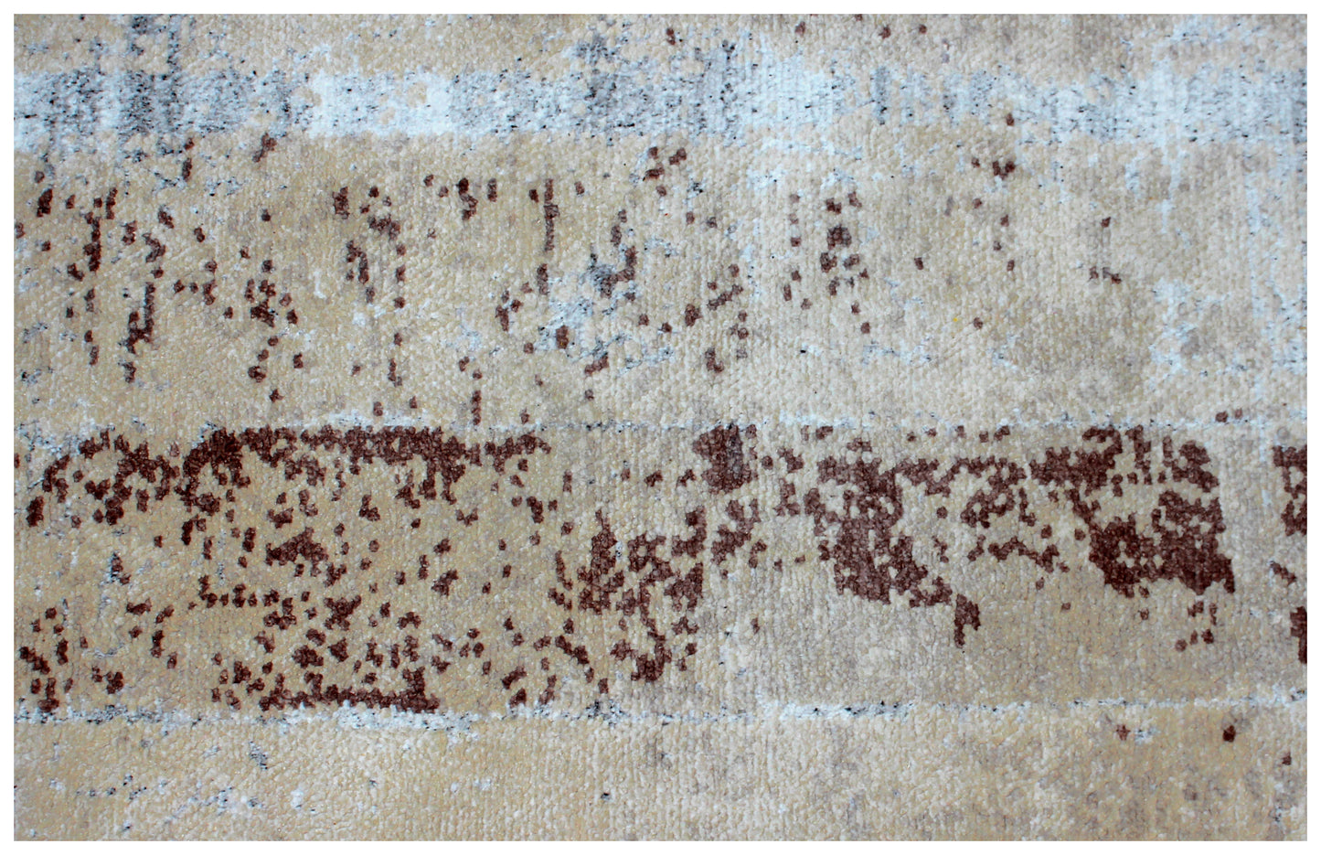 Ivory Cream Beige 7.6x10 Hand Knotted Wool Viscose Area Rug - Vintage Antique Abstract