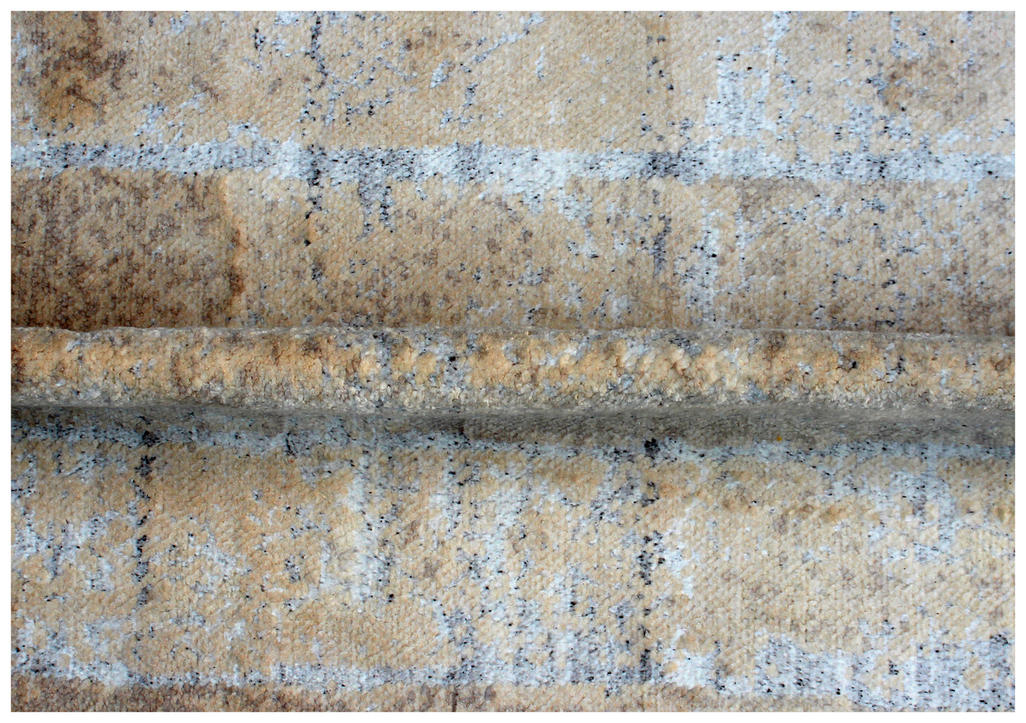 Ivory Cream Beige 7.6x10 Hand Knotted Wool Viscose Area Rug - Vintage Antique Abstract