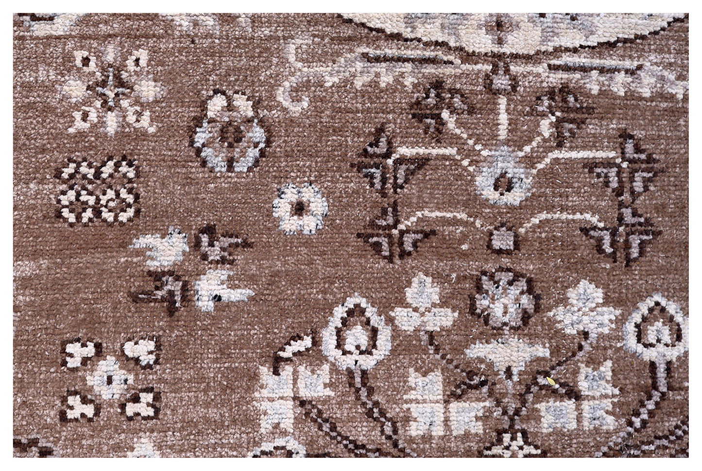 Brown Beige Medallion Oriental Oushak Floral Bamboo Silk Hand Knotted 7.6x10 Area Rug
