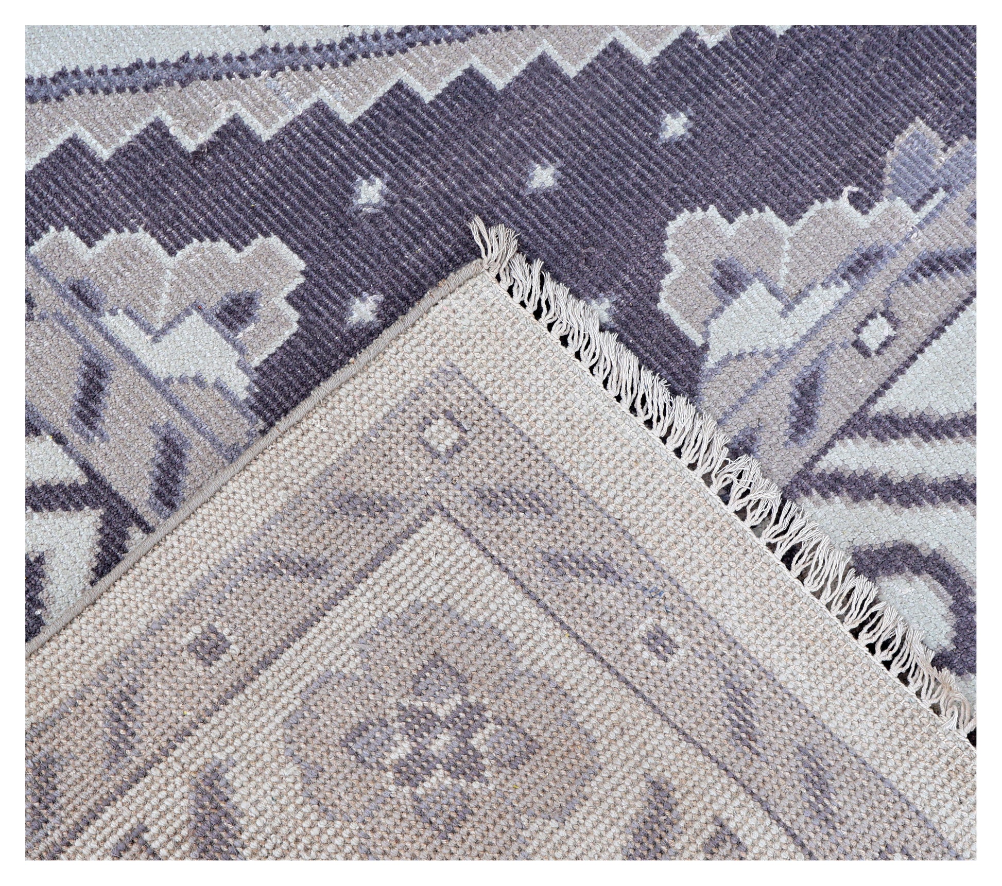 Ivory Charcoal Grey Heriz Medallion Geometric Wool Hand Knotted Traditional 8x10 Area Rug