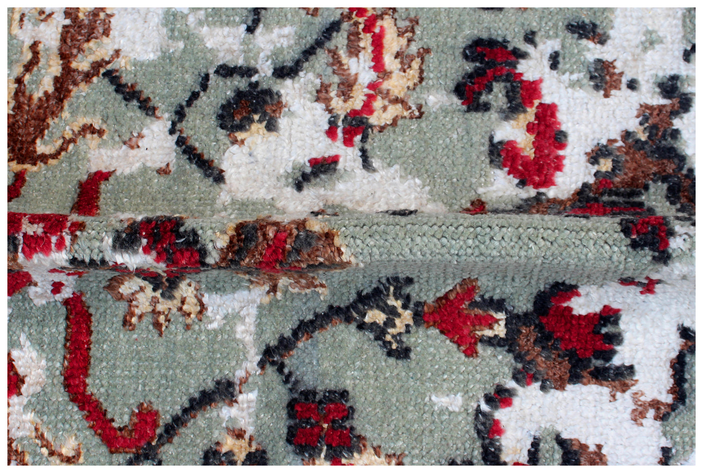 Vintage Antique Hand Knotted Persian 7.6x10 Area Rug - Grey Red Rust Wool Viscose Floral Distressed