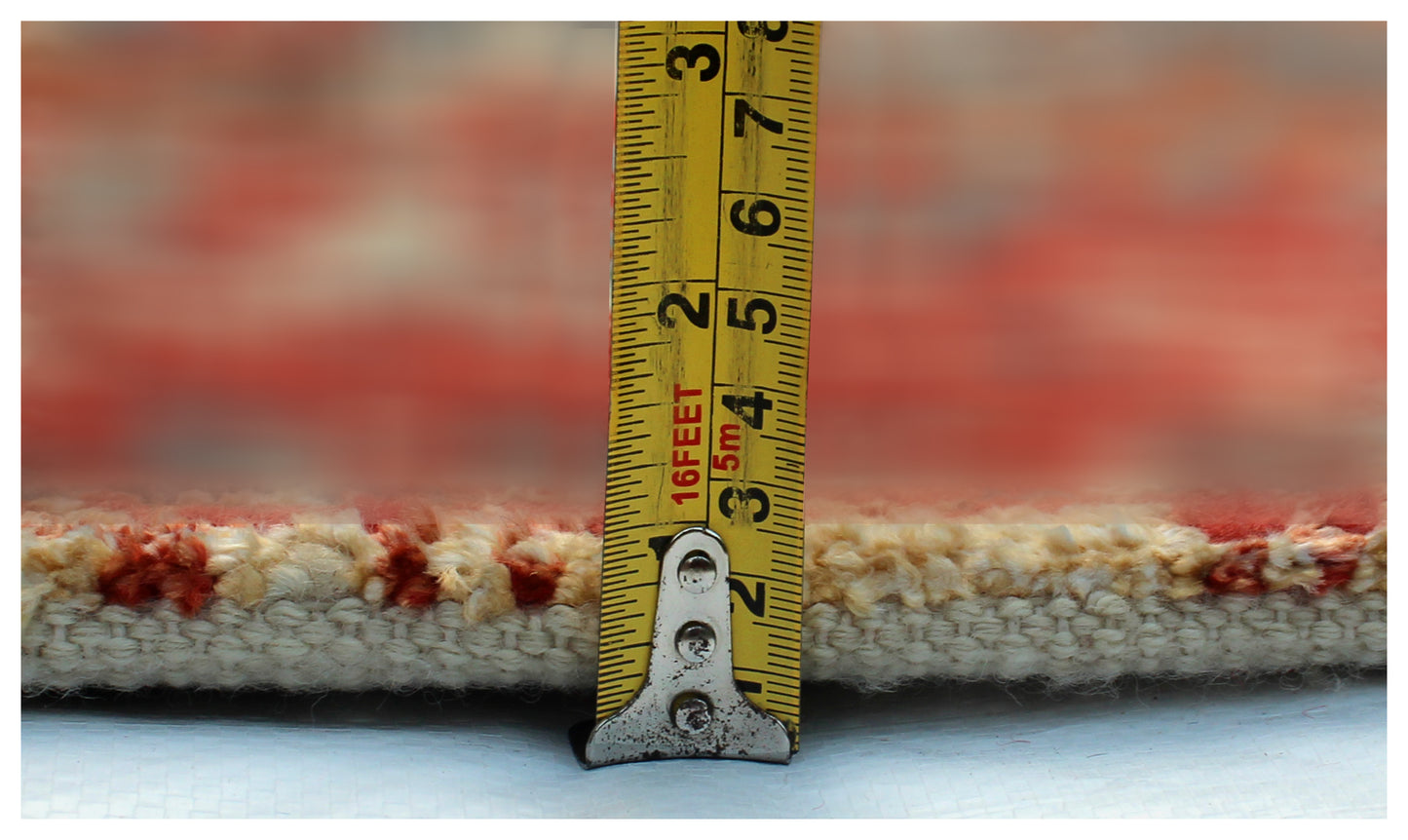 Hand Knotted Wool Viscose 8x10 Persian Area Rug - Vintage Antique Red Grey Cream Floral Distressed