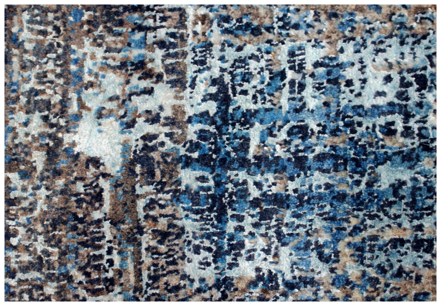 5.6x8 Contemporary Abstract Wool Rug - Hand Knotted Blue Grey