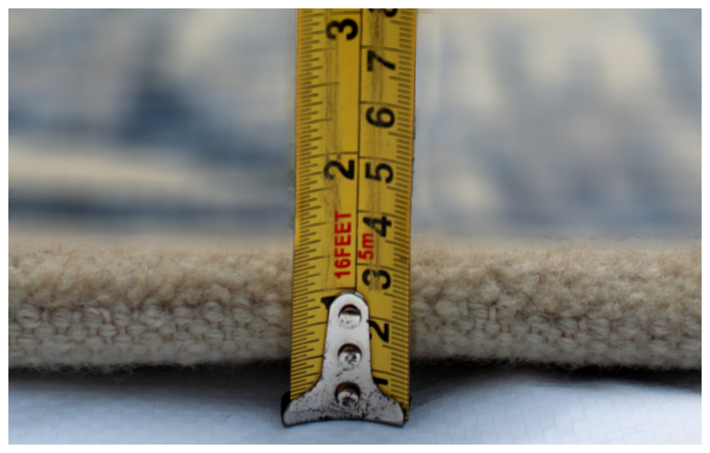 Beige Navy Blue Grey 8x10 Vintage Antique Hand Knotted Wool Viscose Area Rug - Abstract Geometric Distressed