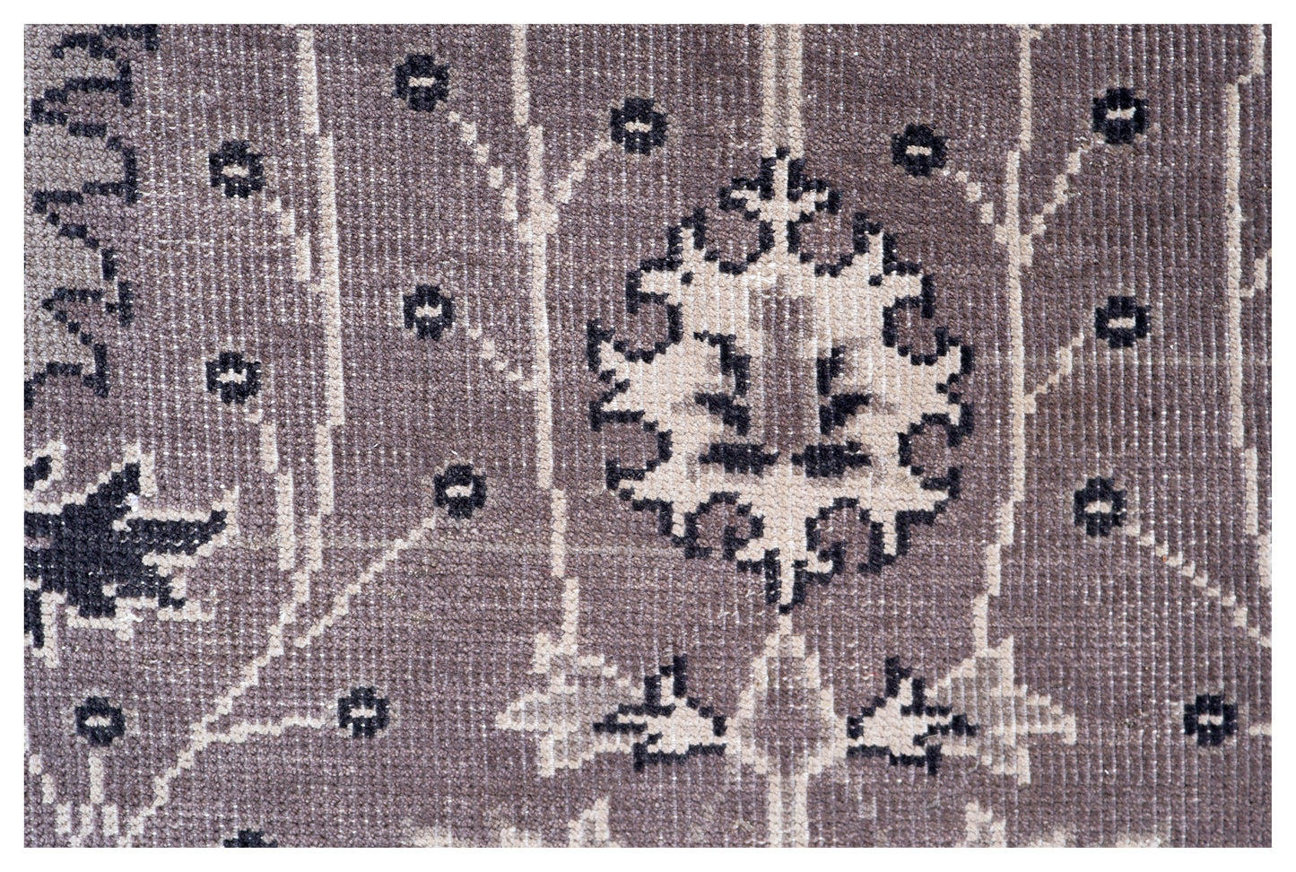 Brown Taupe Oushak Floral Hand Knotted Wool Vintage 8x10 Bhadohi Area Rug
