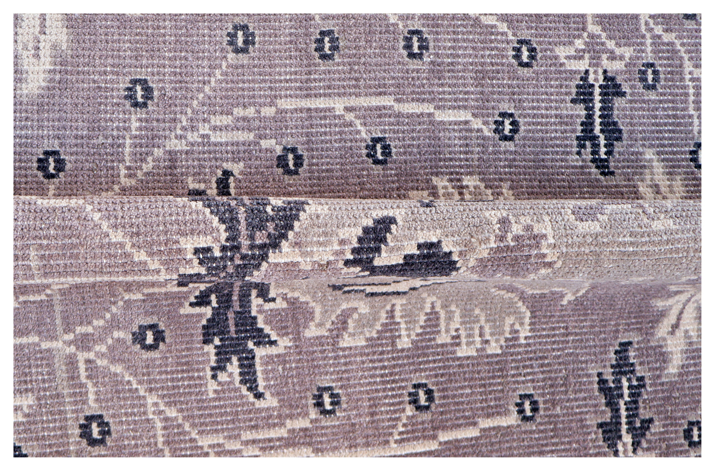 Brown Taupe Oushak Floral Hand Knotted Wool Vintage 8x10 Bhadohi Area Rug