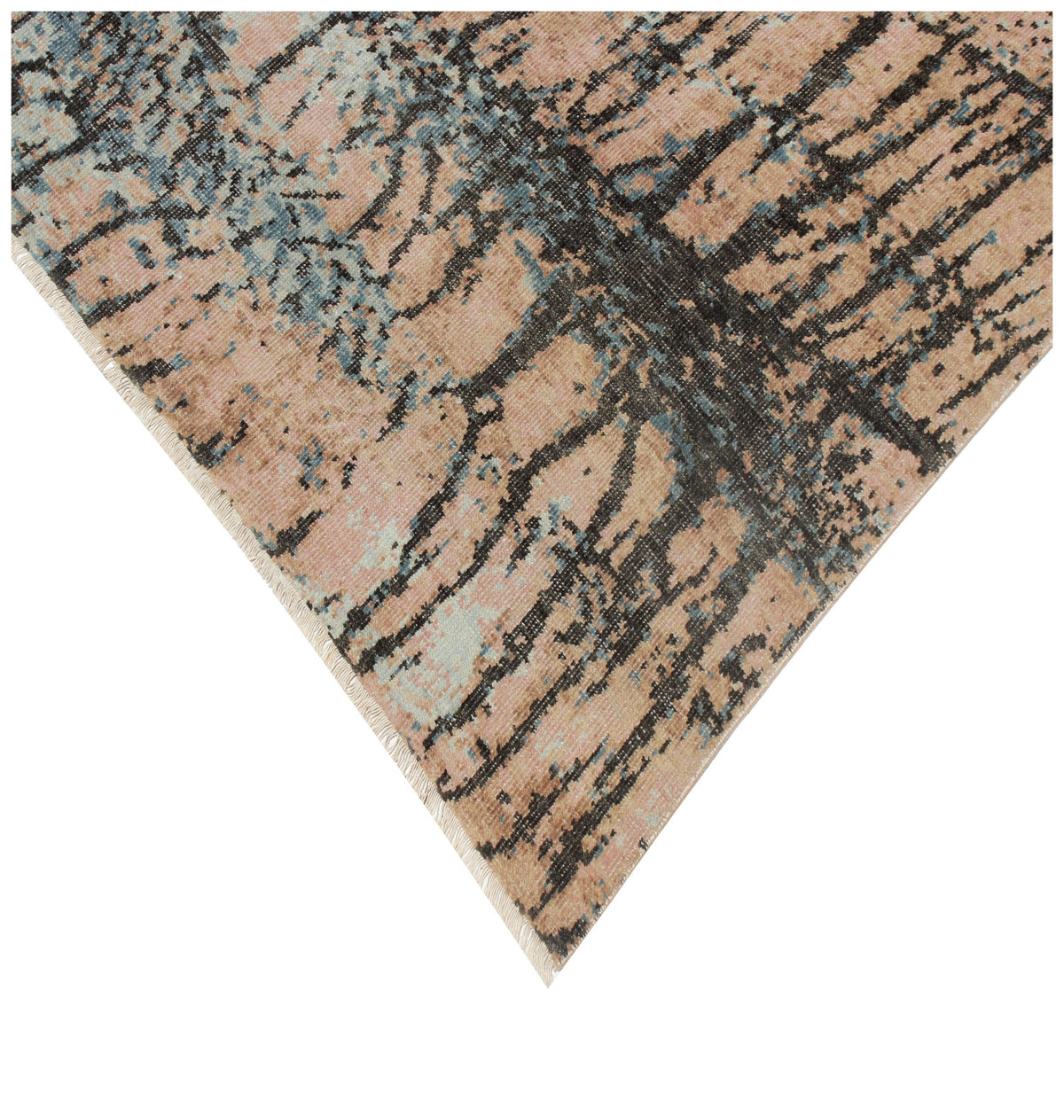 8x9 Rug Hand Knotted Contemporary Rug 8x9.6' - Modern Abstract Peach – Tufts Knots