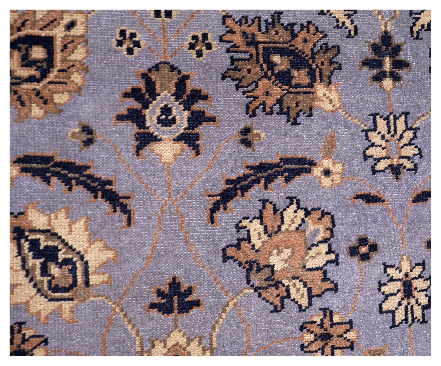Slate Blue Navy Gold Toushak Floral Wool Hand Knotted Antique Vintage 8x10 Area Rug