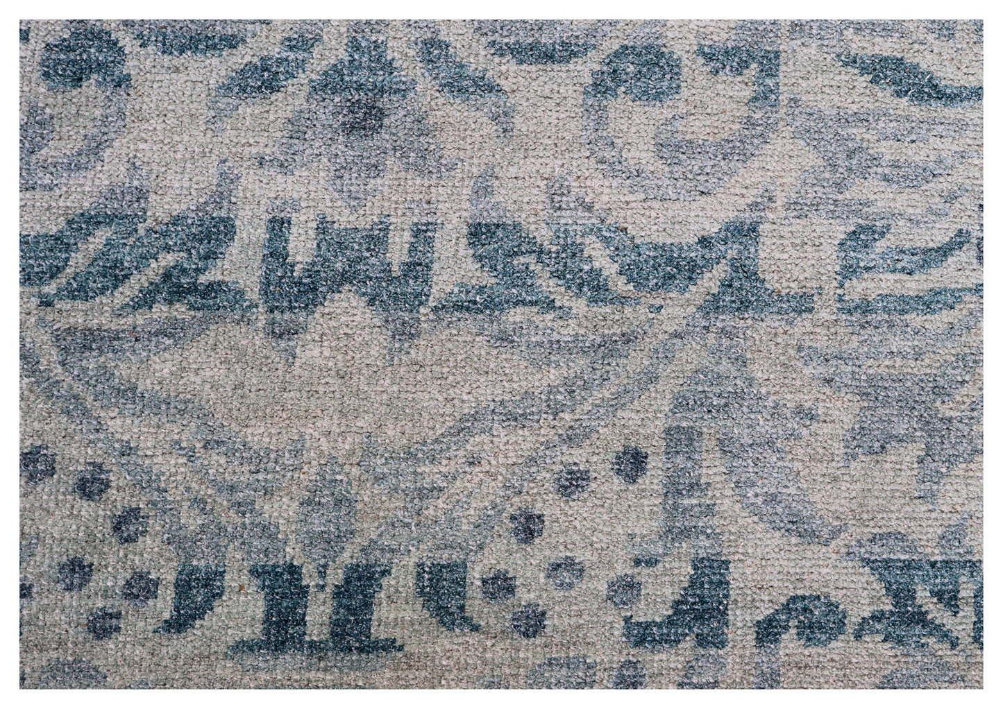 Vintage Teal Beige Traditional Floral Antique Wool Viscose Hand Knotted 8x10 Area Rug