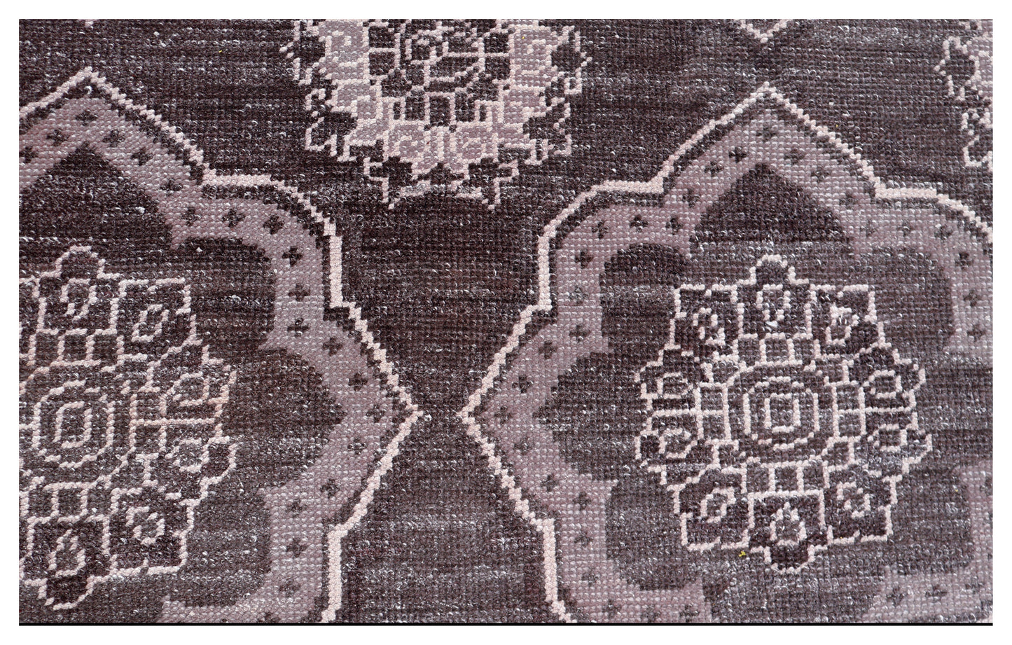 Purple Ivory Geometric Medallion Wool Viscose Hand Knotted Modern 8x10 Area Rug