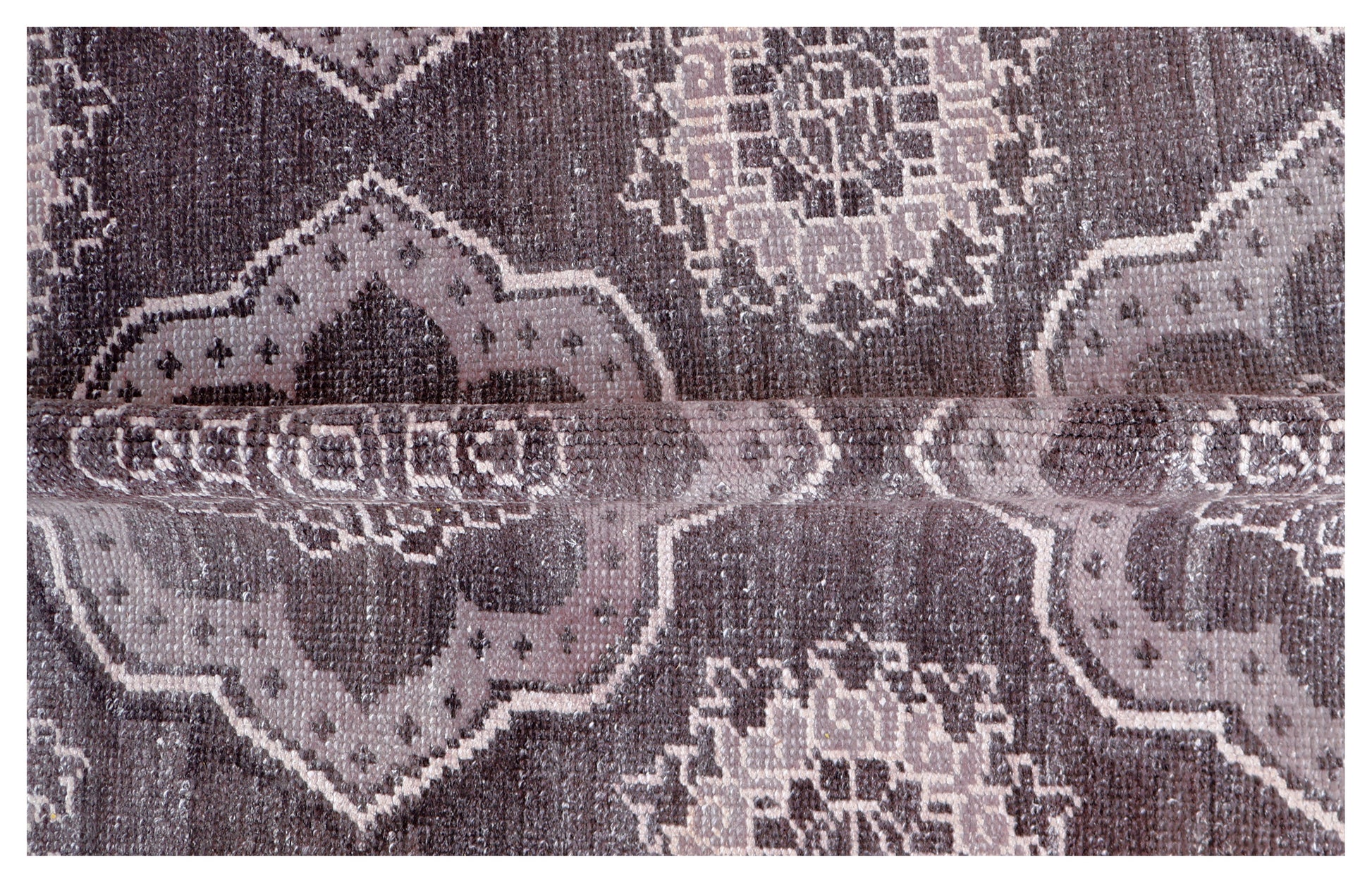 Purple Ivory Geometric Medallion Wool Viscose Hand Knotted Modern 8x10 Area Rug