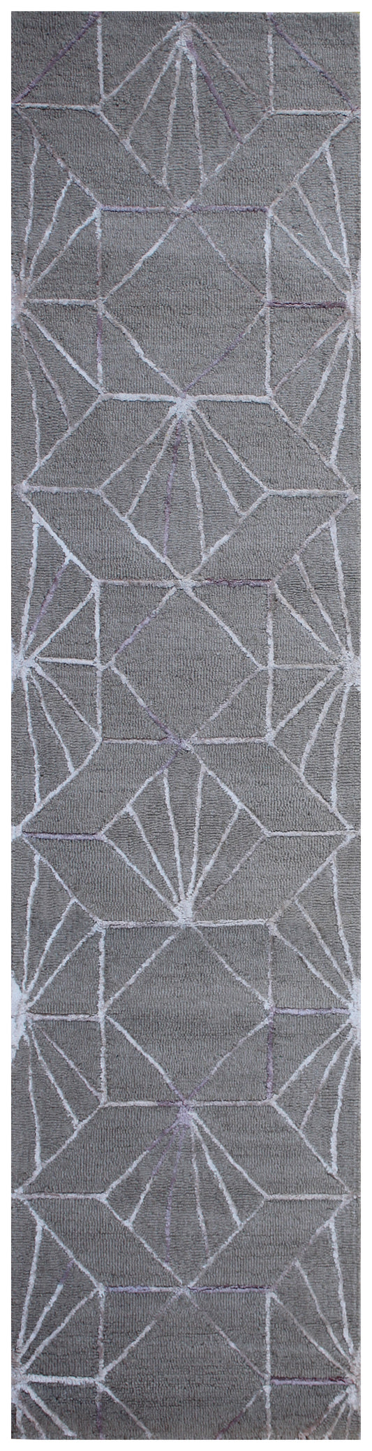 Grey Geometric Star Design Hand Tufted Wool Rug Cut Pile Contemporary 2x3 to 12x15 - Bulk Manufacturing Orders