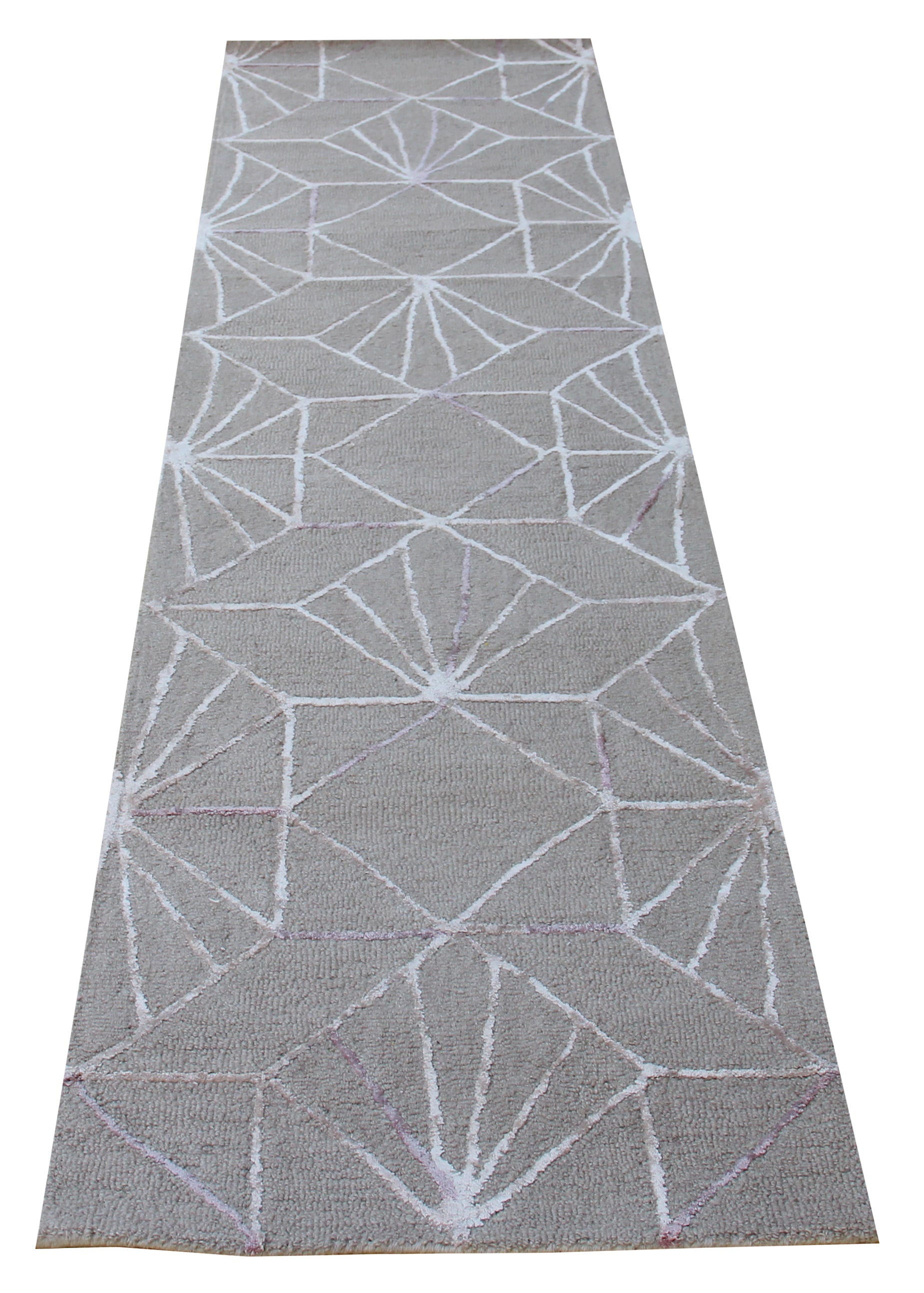 Grey Geometric Star Design Hand Tufted Wool Rug Cut Pile Contemporary 2x3 to 12x15 - Bulk Manufacturing Orders