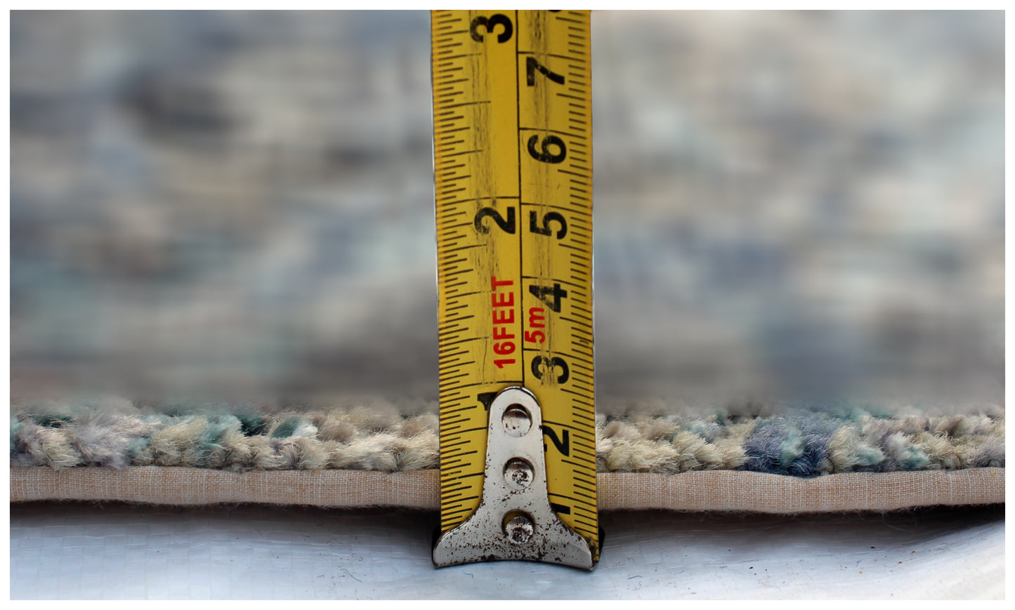 Blue Grey Silver 8x10 Hand Knotted Wool Viscose Area Rug - Vintage Antique Abstract