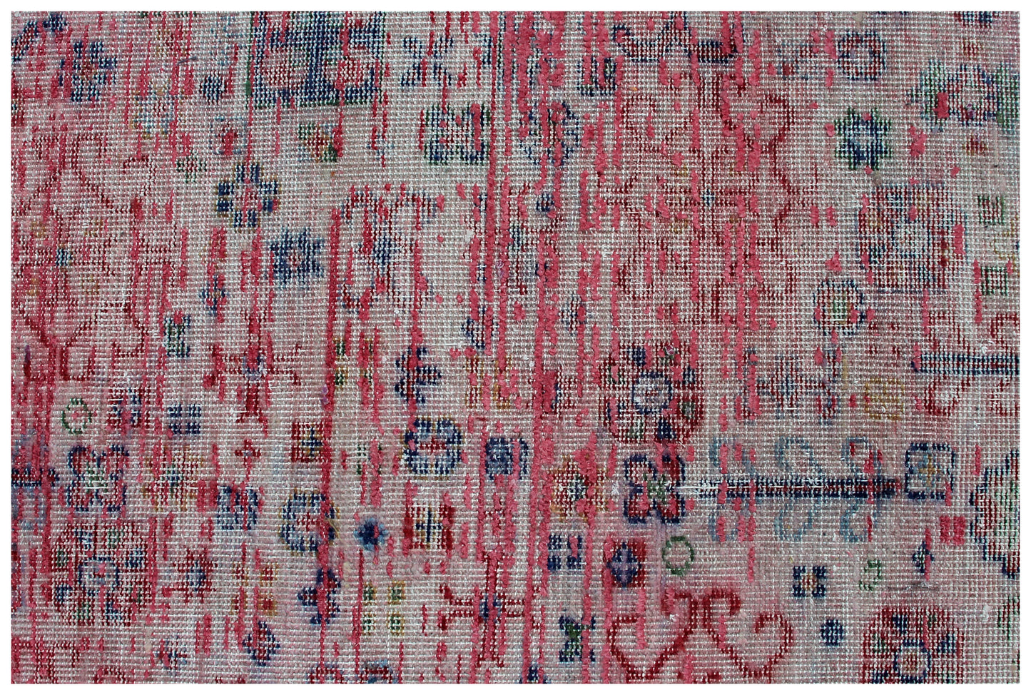 Traditional Medallion Hand Knotted Rug 8x10 - Pink Red Cream Vintage 45 KPSI Bhadohi Rugs