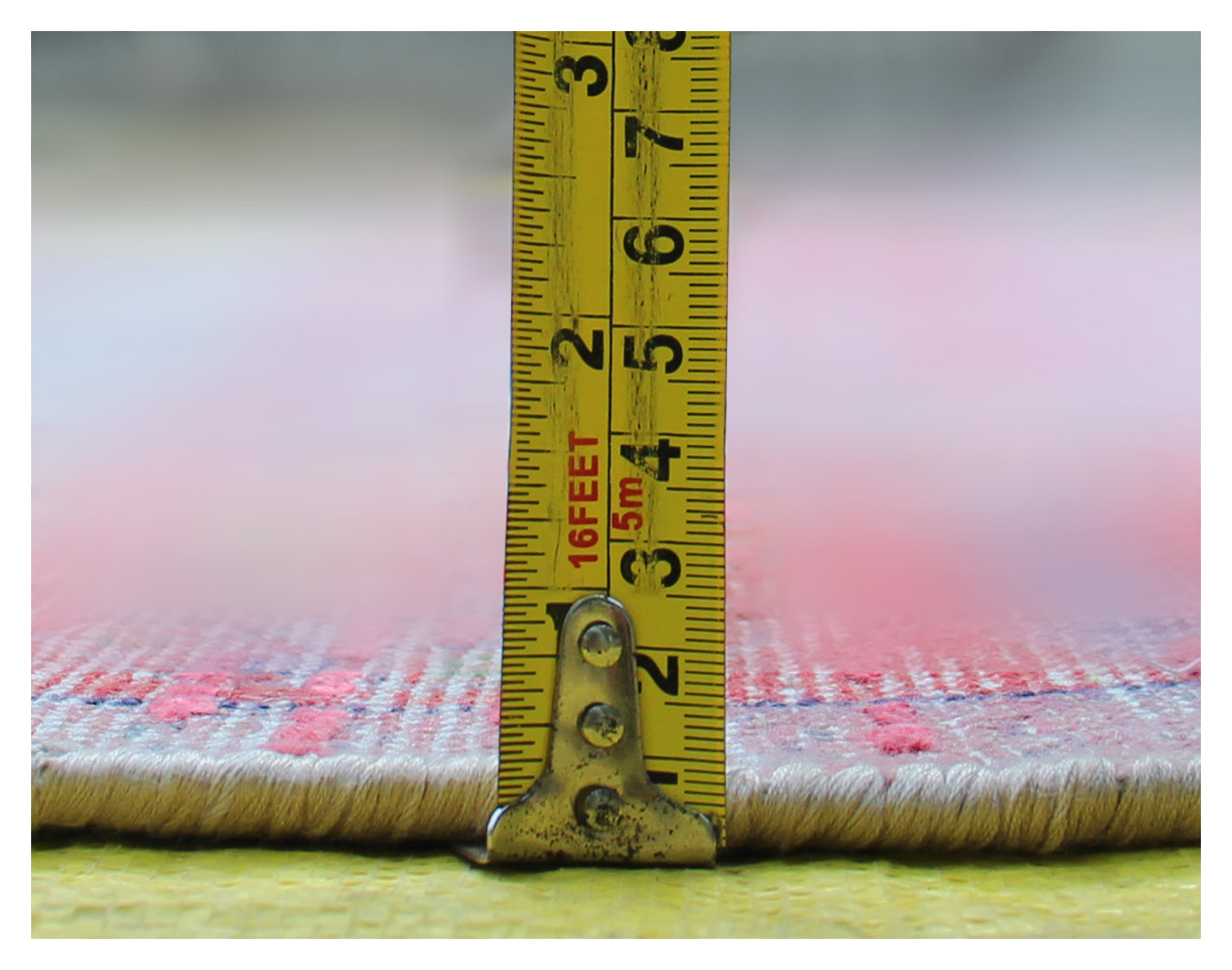 Persian Inspired Hand Knotted Rug 7.6x9.6 - Pink Red Cream Vintage 45 KPSI Bhadohi Rugs